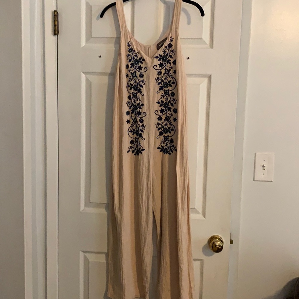 Peach & Navy Floral Romper